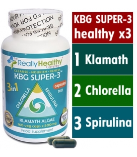 Klamath+Chlorella+Spirulina-KBG Super-3 160caps